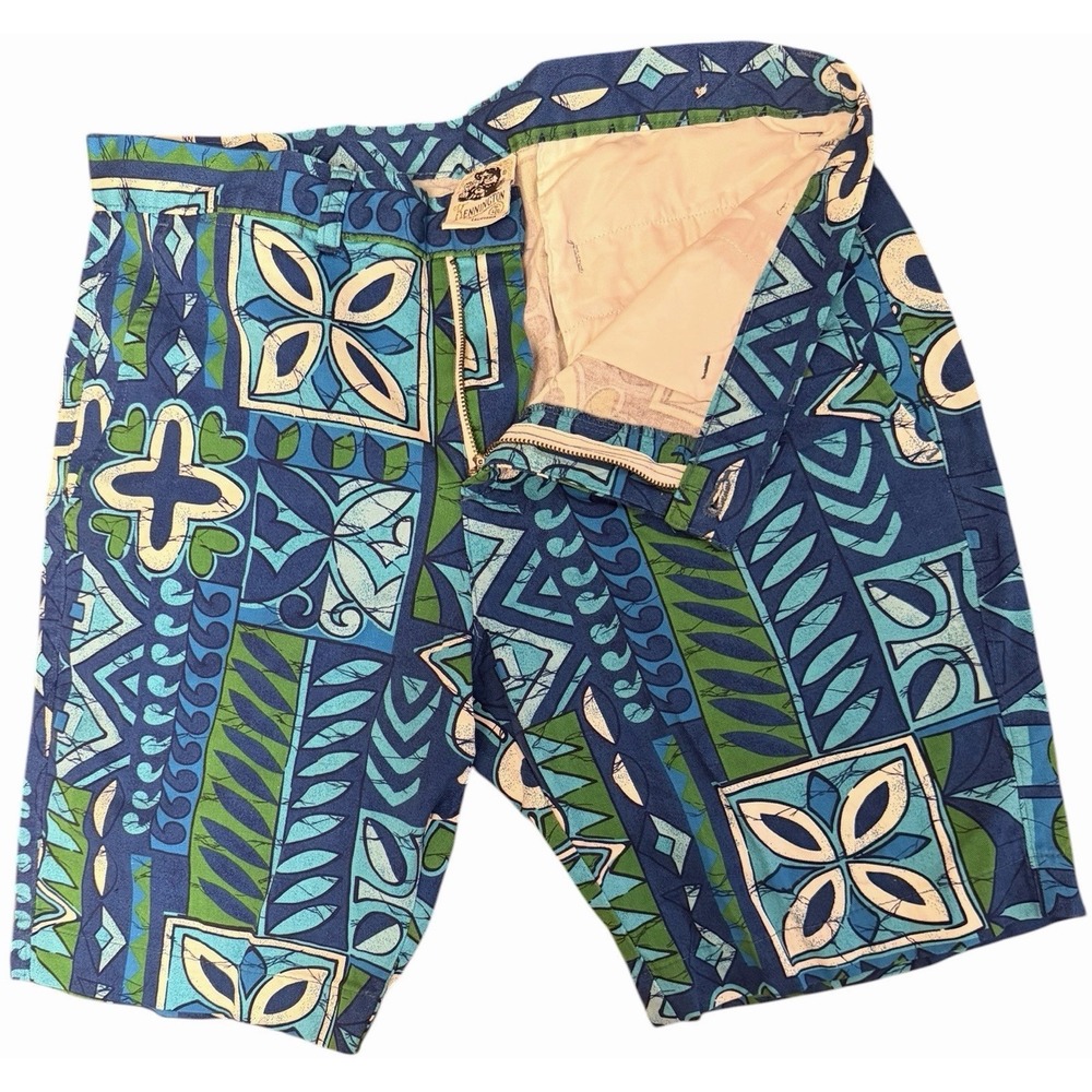 Vintage Kennington California Tiki Print Shorts Mens M 60s 70s Made USA - Picture 4 of 14
